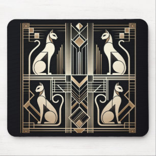 Art Deco Cats Mousepad