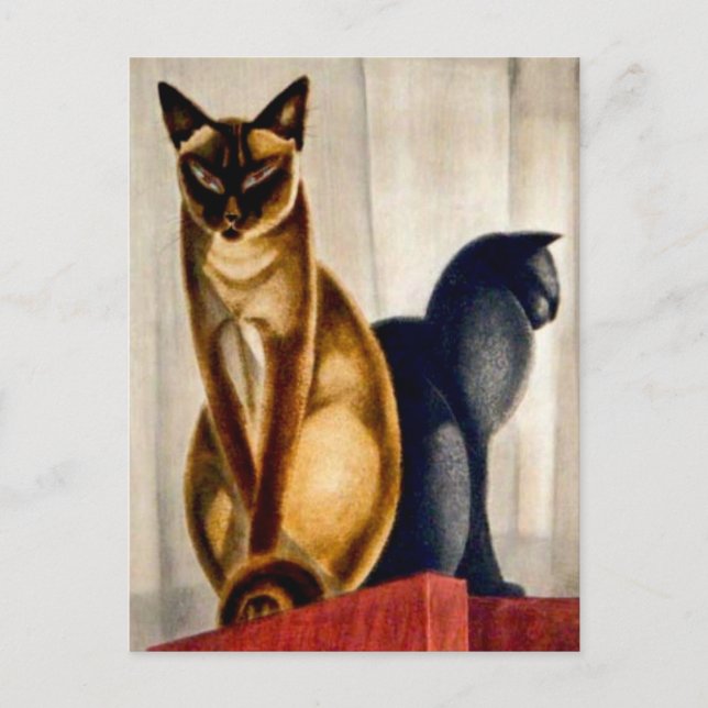 Art Deco Cats Postkarte (Vorderseite)