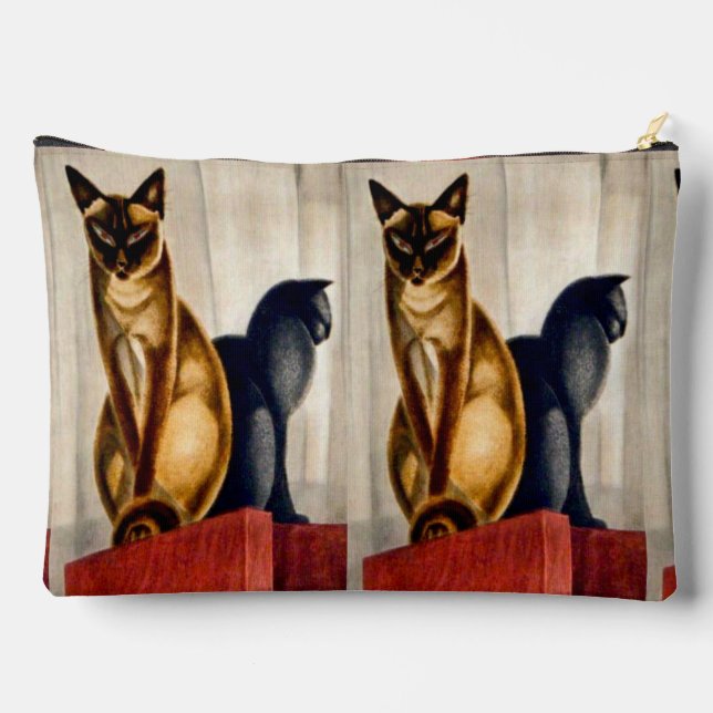 Art Deco Cats Zubehörtasche (Rückseite)