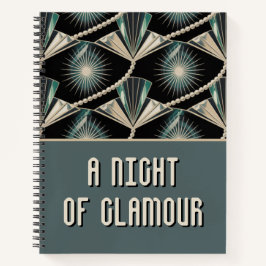 Art Deco Celebration | Pearl & Sunburst Hochzeit Notizbuch