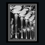 Art Deco Champagne Glass Print 16x20 Poster<br><div class="desc">Schöner,  neutraler Ton,  Art-Déco-Champagner-Glas-Druck -16x20</div>