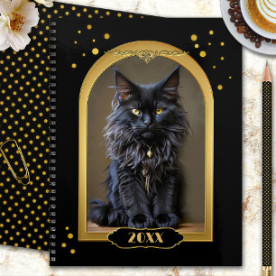 Art Déco Chat Noir Or