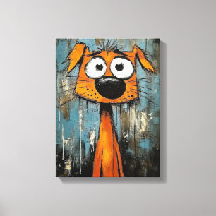 Art Déco Chien Bois De Toile Cadre Imprimer
