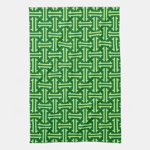 Art Deco Chinese Fret, Jade Green Geschirrtuch