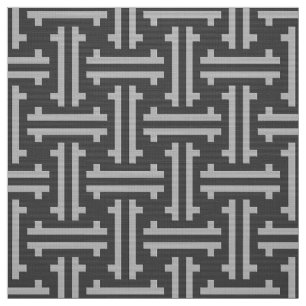 Art Deco Chinesisches Fret, Silber und Grau Stoff