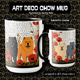 ART DECO CHOWS glatt Tasse