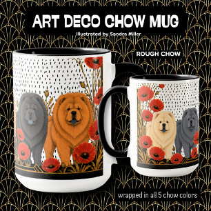 ART DECO CHOWS rau  Tasse