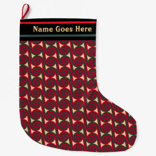 Art Deco Christmas Candy Swirl (Personalisiert) Großer Weihnachtsstrumpf