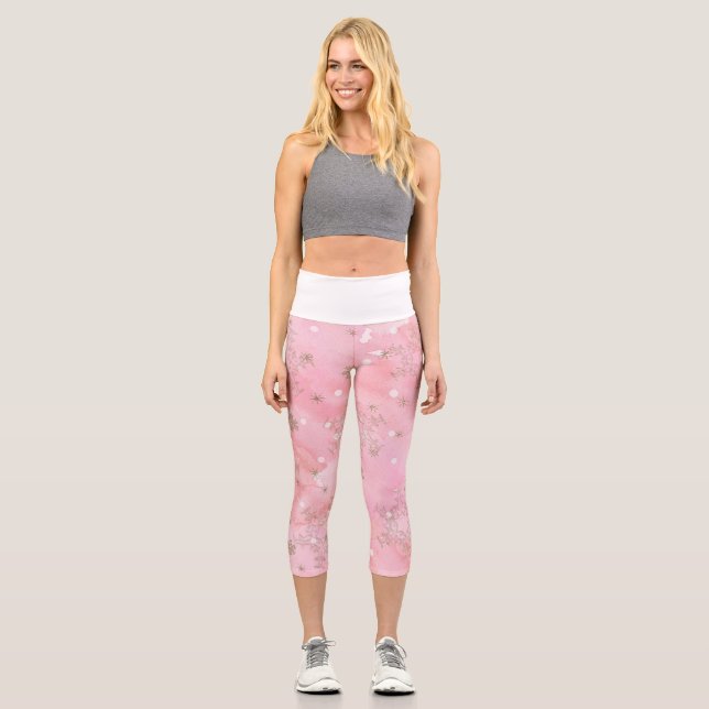 Art Deco Christmas Capri Leggings (Vorderseite)