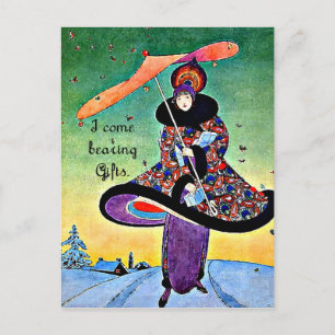 Art Deco Christmas Feiertagspostkarte