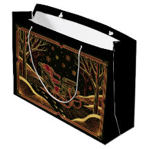 Art Deco Christmas Sleigh Gift Bag