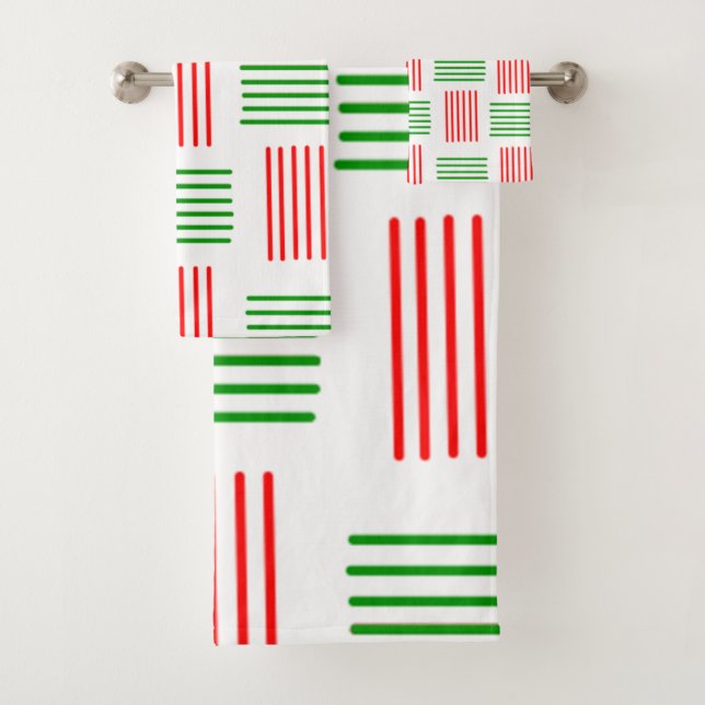 Art Deco Christmas Weave Badhandtuch Set (Insitu)