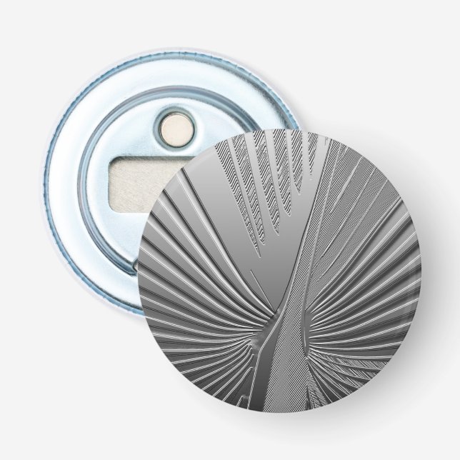 Art Deco Chrom Palmenblatt Flaschenöffner (Vorderseite)