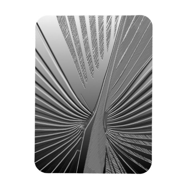 Art Deco Chrom Palmenblatt Magnet (Vertikal)