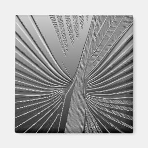 Art Deco Chrom Palmenblatt Magnet