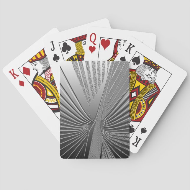 Art Deco Chrom Palmenblatt Spielkarten (Rückseite)