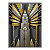 Art Deco Chrysler Building Poster.