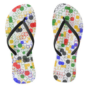 Art Deco Circle Rings Flip Flops