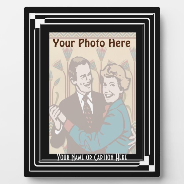 Art Deco Classic (vertikal - Personalisiert) Fotoplatte (Vorderseite)