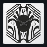 Art Deco Clock Quadratische Wanduhr<br><div class="desc">coole Art Deco Uhr in elegantem Schwarz</div>
