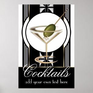 Art Deco Cocktails Großes individuelles Poster