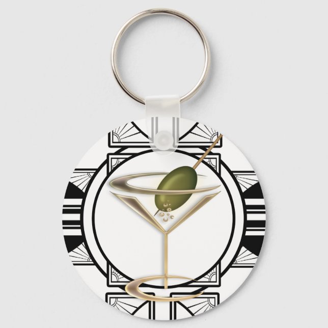Art Deco Cocktails Schlüsselanhänger (Vorderseite)
