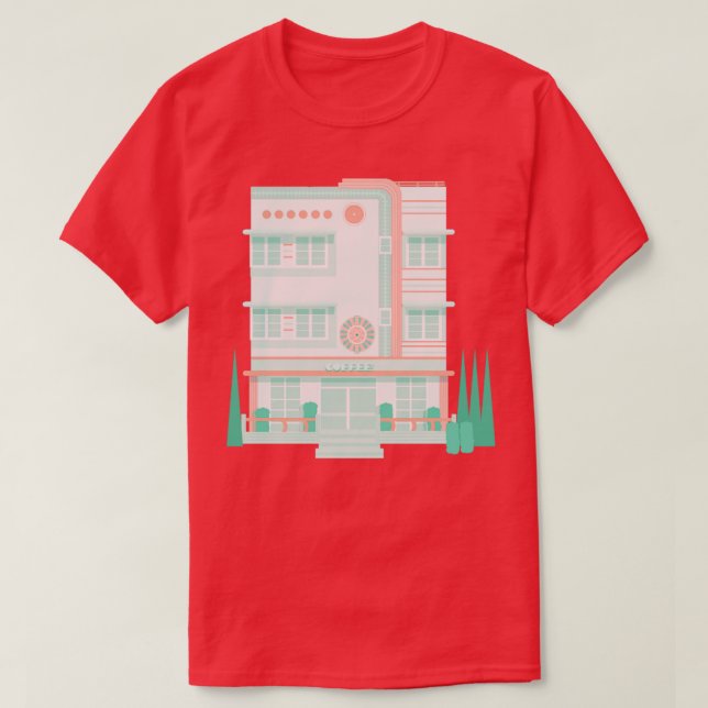 Art Deco Coffee Shop T-Shirt (Design vorne)