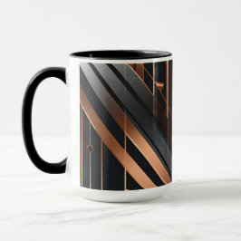Art Deco Copper & Silver Geometric Design Tasse