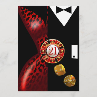 Art Deco Couple 21. Geburtstag | Rotleopard Einladung