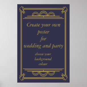 Art Déco créer votre propre affiche mariage ou fêt