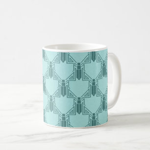 Art Deco Crickets - Light Turquoise Coffee Tasse