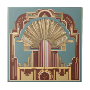 Art Deco Crowned Structure Keramik Tile Fliese
