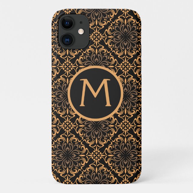 Art Deco Damask Black and Gold Case-Mate iPhone Hülle (Rückseite)