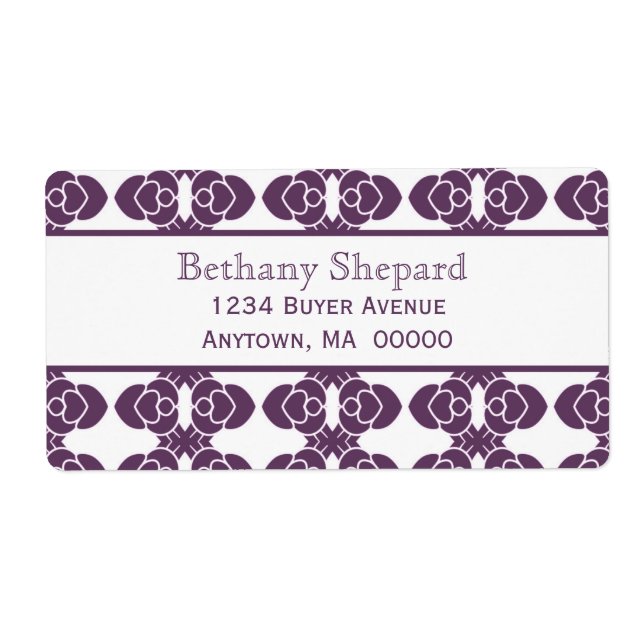 Art-Deco-Damask-Etikett (Vorne)