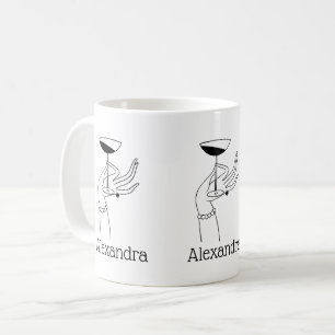 Art Deco Dame hält Champagnerglas in der Hand Kaffeetasse