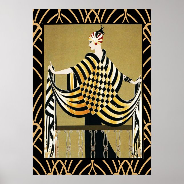 Art Deco Damenposter Poster (Vorne)