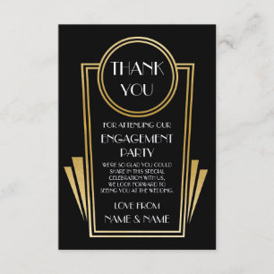 Art Deco Danke Hochzeitseinladungskarten 20er Jahr