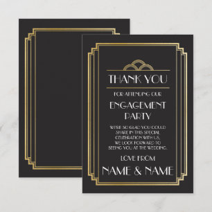 Art Deco Danke-Sagungs-Hochzeitskarten Einladung