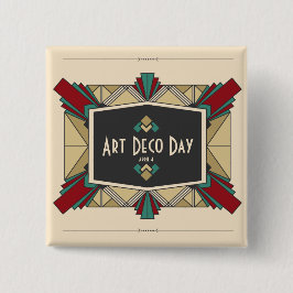 Art Deco Day Design Button