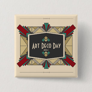 Art Deco Day Design Button