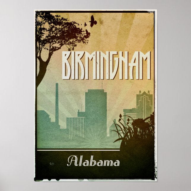 Art déco de Birmingham Design City Poster (Devant)