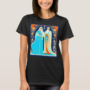 Art Deco Ded Moroz und Snow Maiden T-Shirt
