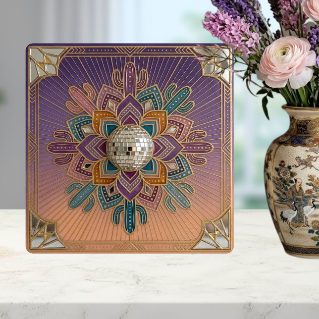 Art Deco Desert Disco Mandala Ceramic Tile Fliese (Von Creator hochgeladen)