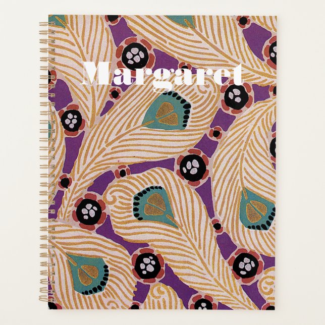 Art Deco Design #1 Peacock Feathers Planer (Vorderseite)