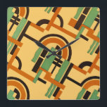 Art Deco Design #7 in Emporio Moffa Quadratische Wanduhr<br><div class="desc">Vintages Art Deco Design.</div>