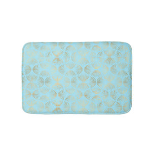 Art-Deco-Design, Aquamarin-Gold-Muster Badematte
