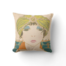 Art Deco Design Cotton Throw Kissen Flapper