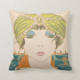Art Deco Design Cotton Throw Kissen Flapper