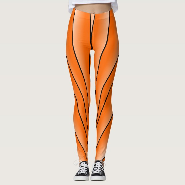 Art Deco Design Orange Leggings (Vorderseite)