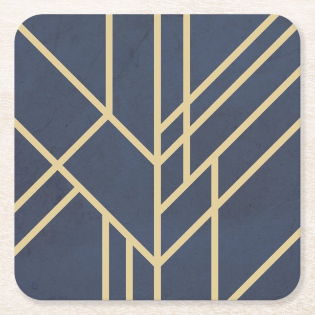 Art-Deco-Design Rechteckiger Pappuntersetzer (Vorderseite)